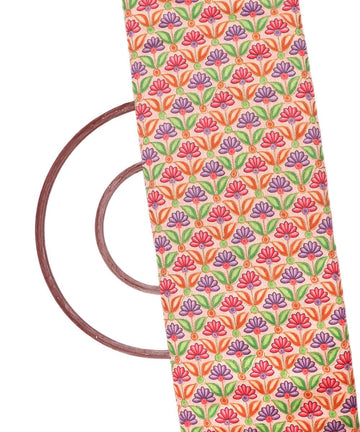 rose gold floral print zari embroidery phantom raw silk fabric